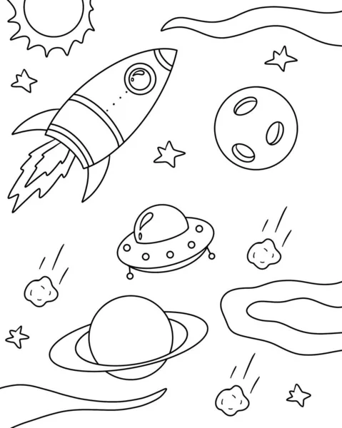 우주와 Coloring Page — 스톡 사진