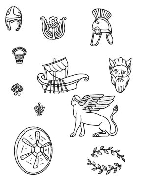 Bir takım nesneler. Renk sayfası 