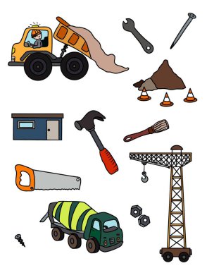 Bir takım nesneler. Renk sayfası 