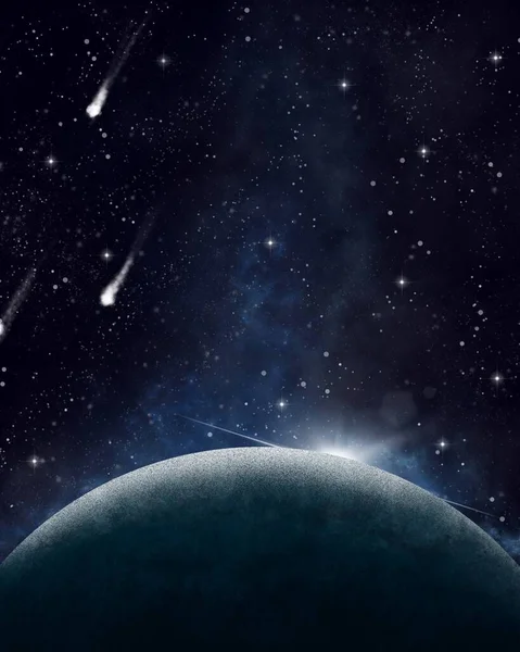 Bakgrunder Med Stjärnhimmel Och Nebulosa — Stockfoto