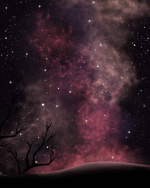 Backgrounds with starry sky and nebula