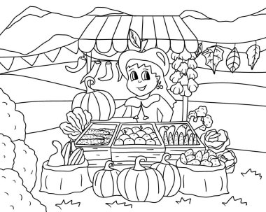 Mantıklı bir oyun. Sonbahar. Renk sayfası 