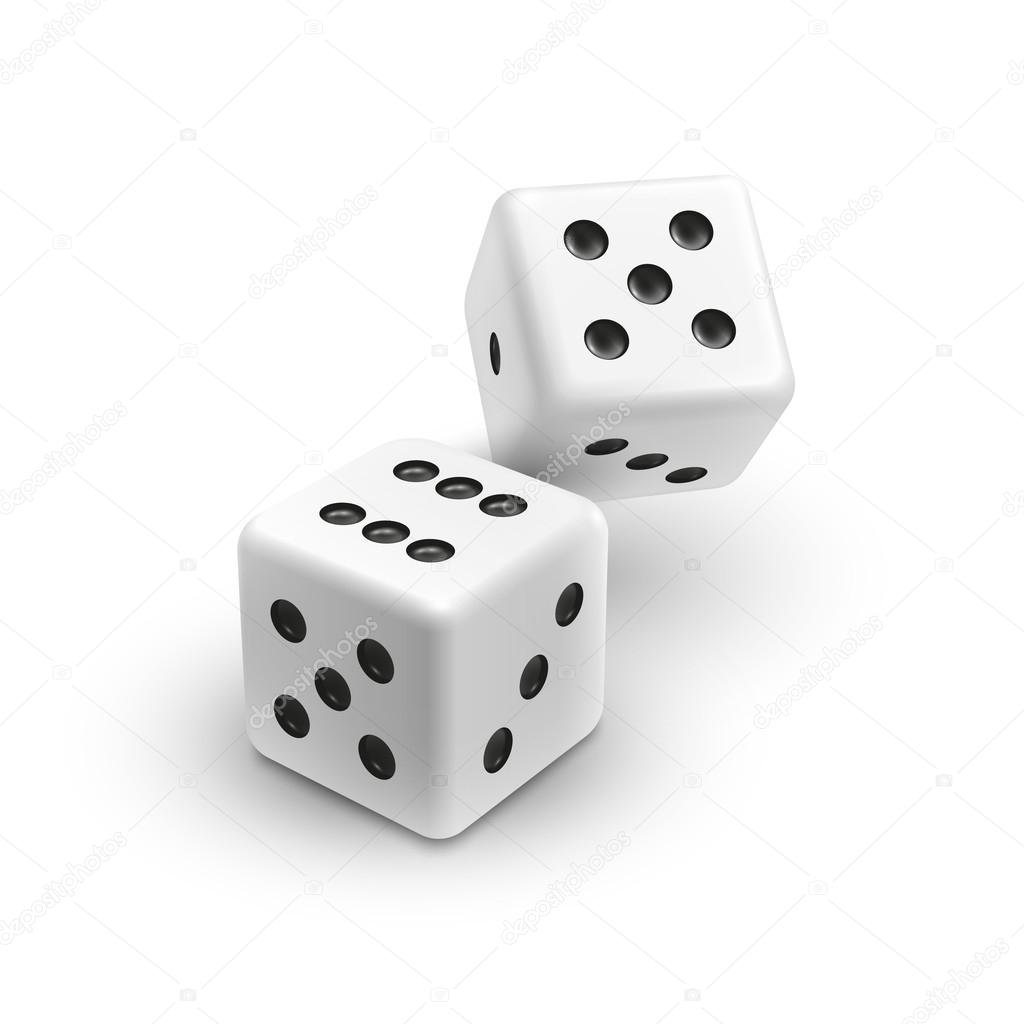 Two white dices