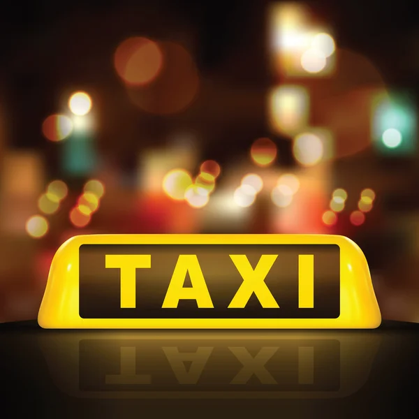 Señal de taxi en el techo del coche — Vector de stock