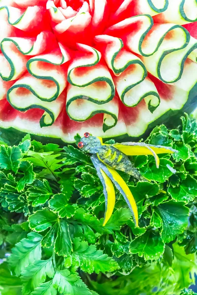 Watermelon carving in the form of flower. — Stock Photo, Image