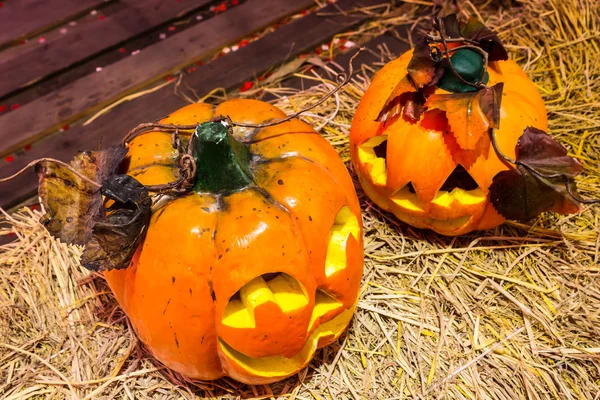 Jack o lanterns Halloween Pumpkin face. — стоковое фото