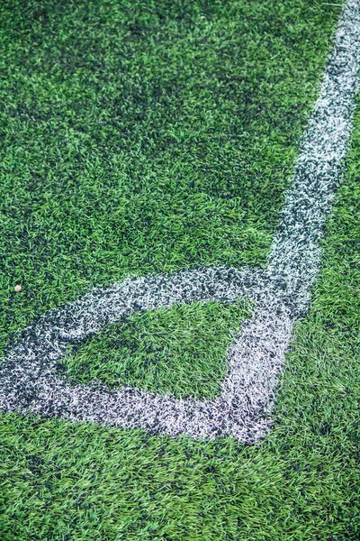 Corner, field line and artificial grass. — Stock Photo, Image