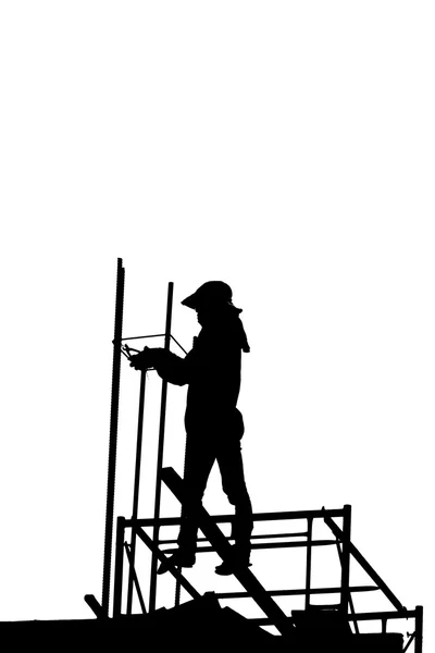 Silhouette worker. — Stock Photo, Image