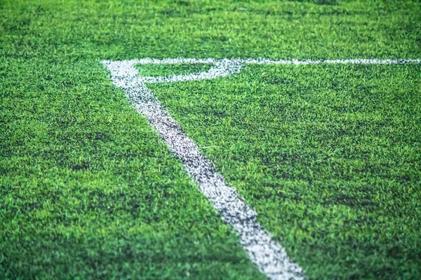 Corner, field line and artificial grass. — Stock Photo, Image