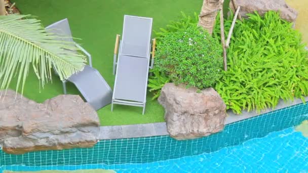 Πισίνα σε κήπο, Hd vdo. — Αρχείο Βίντεο
