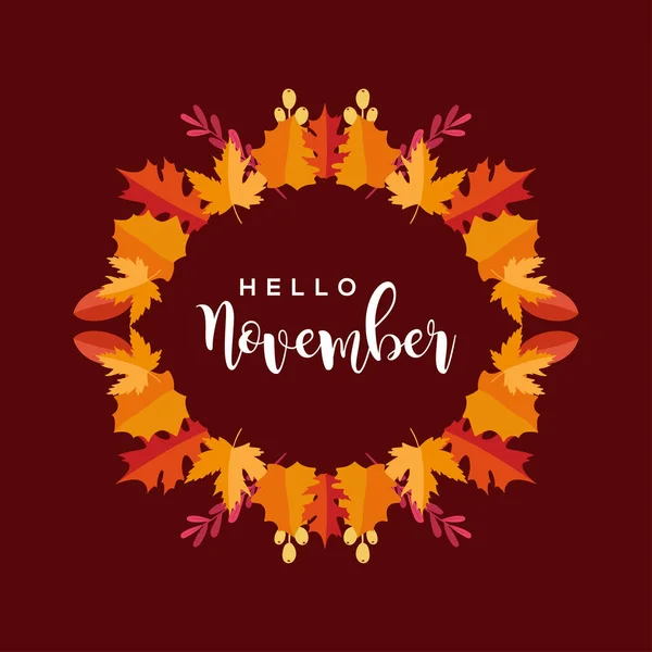 Hello November Vector Design Illusztráció Banner Háttér — Stock Vector