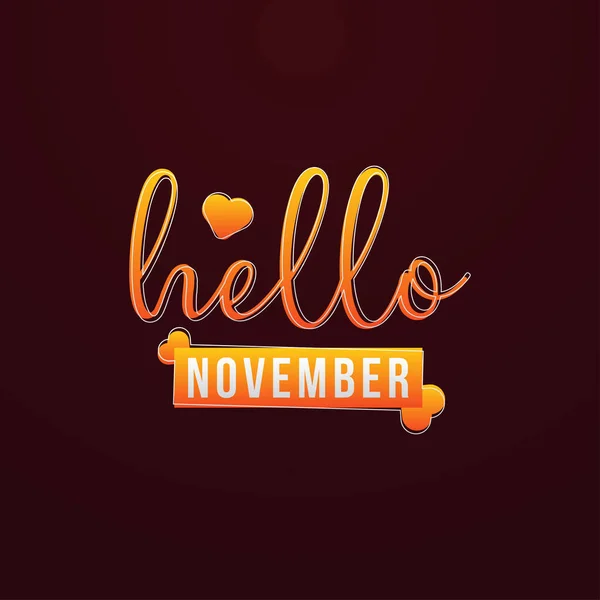 Hallo November Vector Ontwerp Illustratie Voor Banner Achtergrond — Stockvector