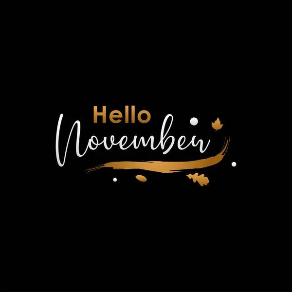 Hej November Vektor Design Illustration För Banner Och Bakgrund — Stock vektor