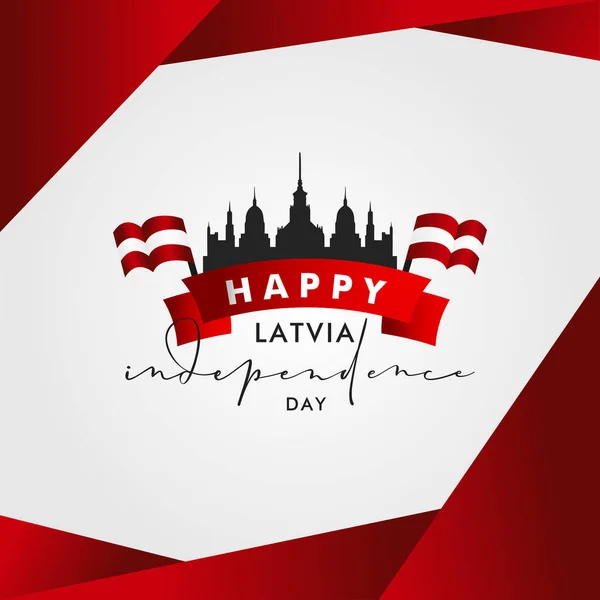 Lettonia Independence Day Vector Design Illustrazione Banner Sfondo — Vettoriale Stock