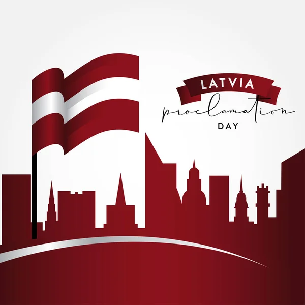 拉脱维亚独立日的旗帜和背景矢量设计说明 — 图库矢量图片