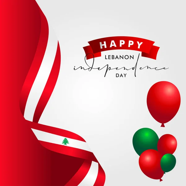 Lebanon Independence Day Vector Design Illustration Banner Background — Stock Vector