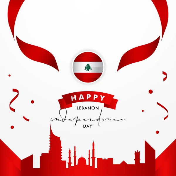 Lebanon Independence Day Vector Design Illustration Banner Background — Stock Vector