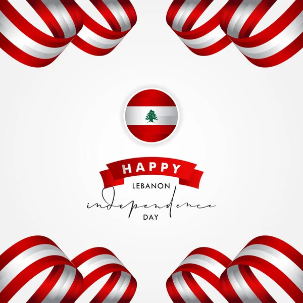 Libano Independence Day Vector Design Illustrazione Banner Sfondo — Vettoriale Stock