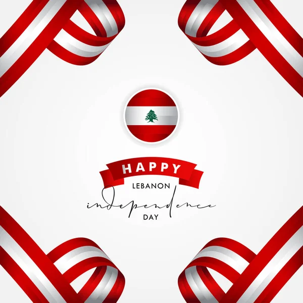 Libano Independence Day Vector Design Illustrazione Banner Sfondo — Vettoriale Stock