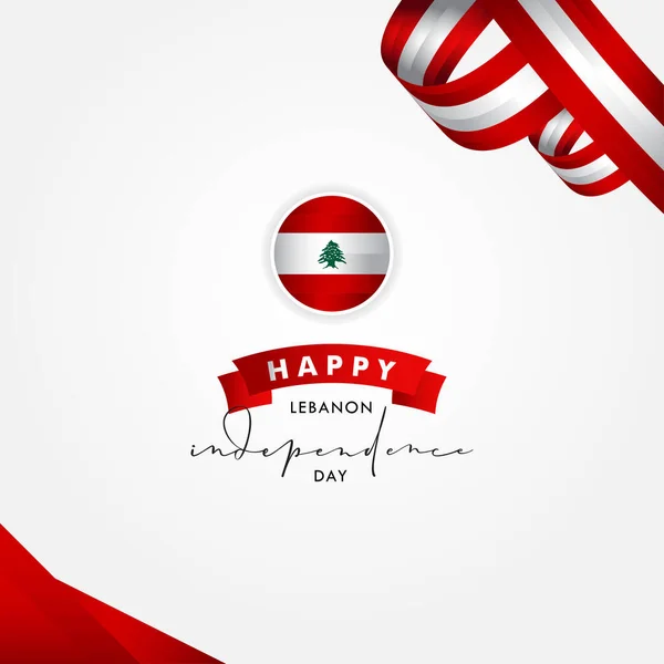 Lebanon Independence Day Vector Design Illustration Banner Background — Stock Vector