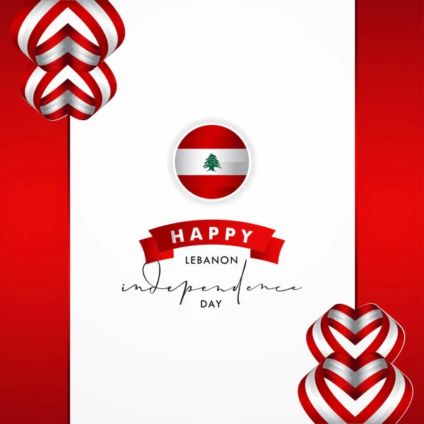 Libano Independence Day Vector Design Illustrazione Banner Sfondo — Vettoriale Stock