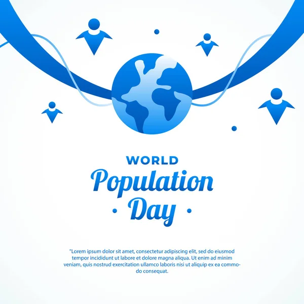World Population Day Background Design — Vetor de Stock