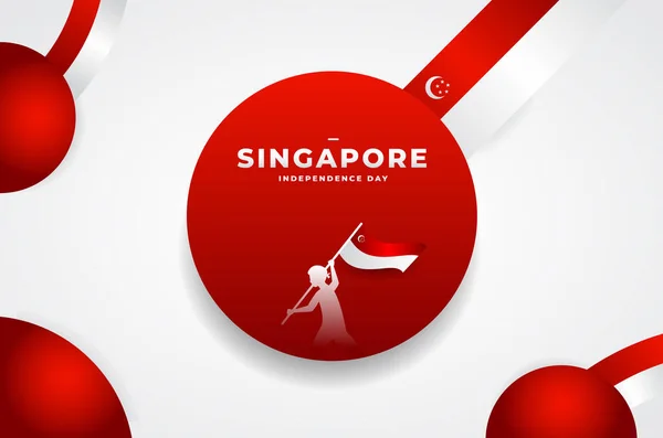 Dia Independência Singapura Design Fundo —  Vetores de Stock