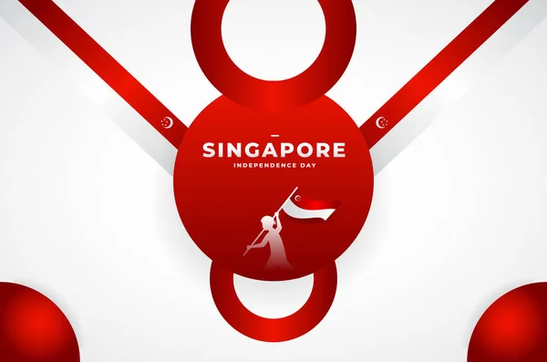 Desain Latar Belakang Hari Kemerdekaan Singapura - Stok Vektor