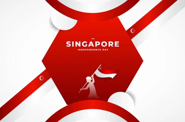 Singapore Självständighetsdagen Bakgrund Design — Stock vektor