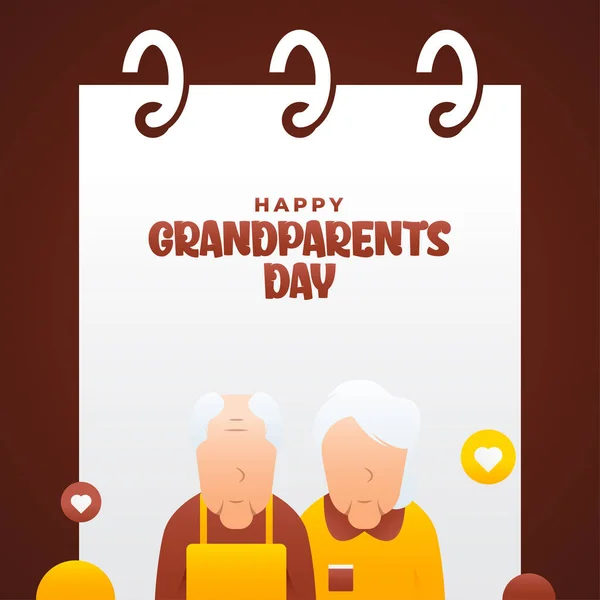 Happy Grootouders Dag Ontwerp Achtergrond Voor Groet Moment — Stockvector