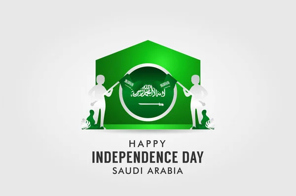 Saudi Arabia Independence Day Design Background Greeting Moment — Stock Vector