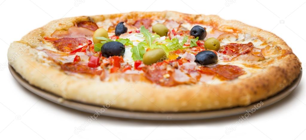 Pizza with mozzarella cheese