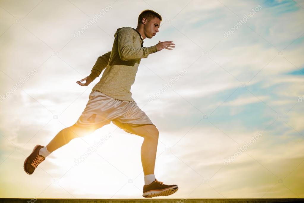 Young man running