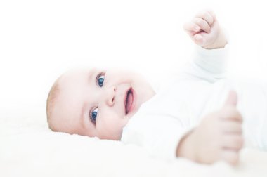 Bright closeup portrait of adorable baby clipart
