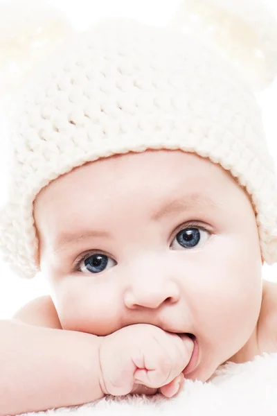Egy imádnivaló baba látszó-on fényképezőgép — Stock Fotó