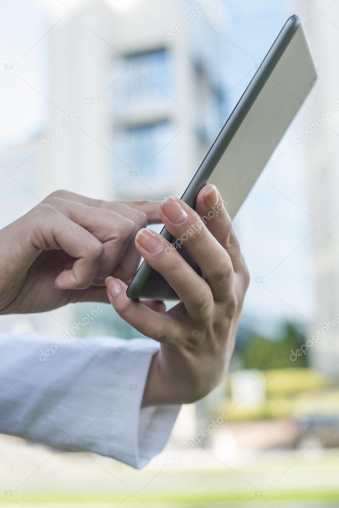 Woman using Tablet