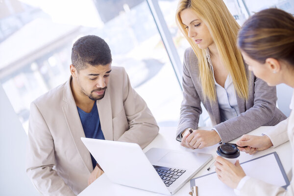 Business people working at meeting in office