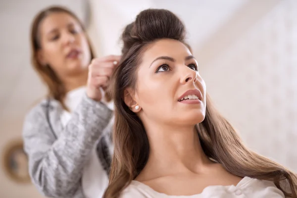 Woman and hair stylist — Stock Photo, Image