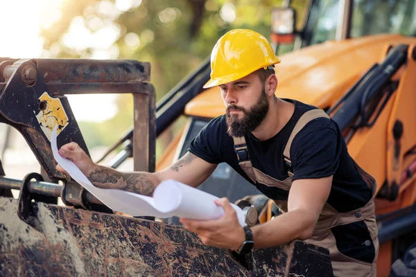 Porträtt Arkitekt Byggarbetsplats — Stockfoto