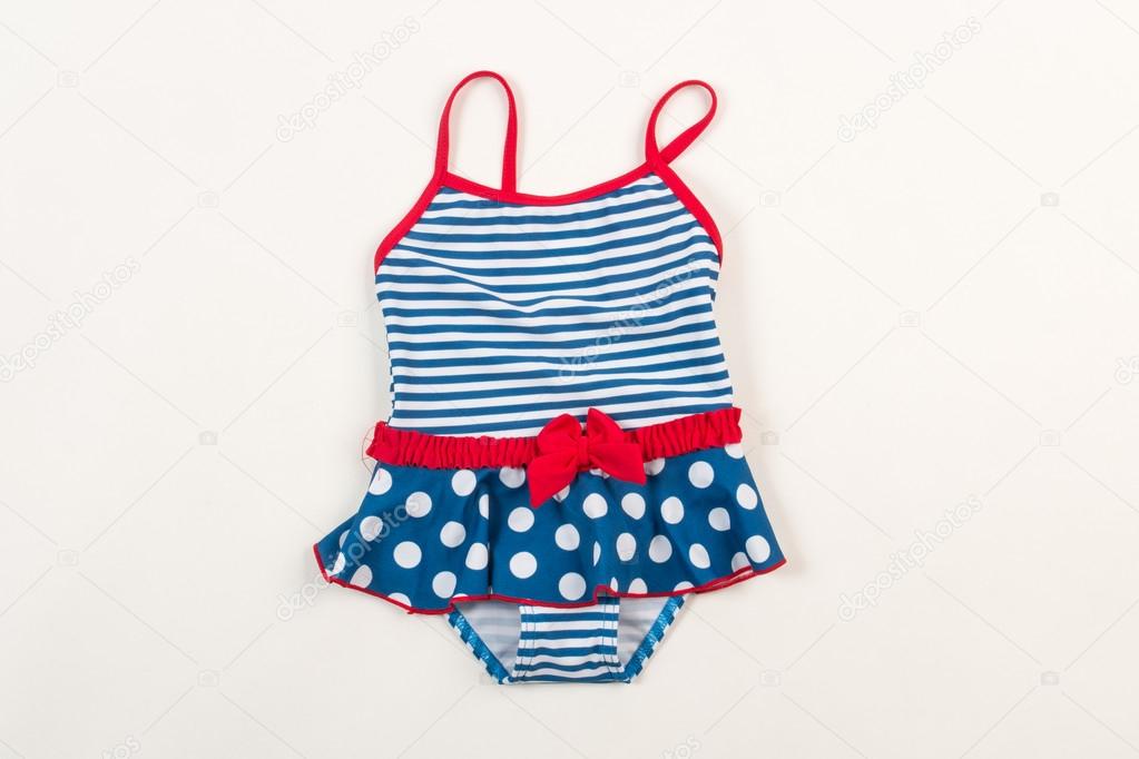 Cute children's swimsuit. Bathing suit for little girls