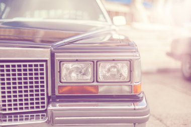 Eski model Amerikan araba Far yakın çekim