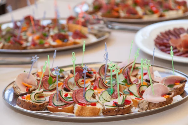 Party platter of sandwiches. Catering food — Stock Photo, Image