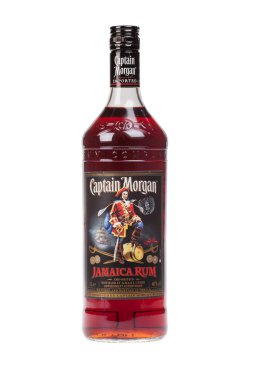 VARNA, BULGARIA - AUGUST 17.2016: Photo of a bottle of Captain Morgan Rum, isolated on white. Captain Morgan is a brand of rum produced by alcohol conglomerate Diageo. clipart