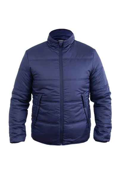 青い男性スポーツ冬のジャケット 隔離された白 — ストック写真