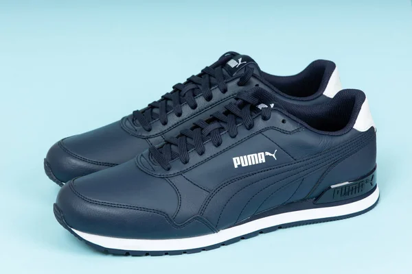 Varna Bulgaristan Ekim 2019 Puma Runma Full Leather Spor Ayakkabıları — Stok fotoğraf