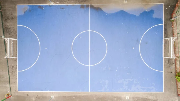 Top View Empty Football Field School Yard — Stock Photo, Image