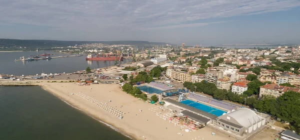 Vackra Stadsbilden Över Varna Stad Bulgarien Beach Gamla Stan Och — Stockfoto