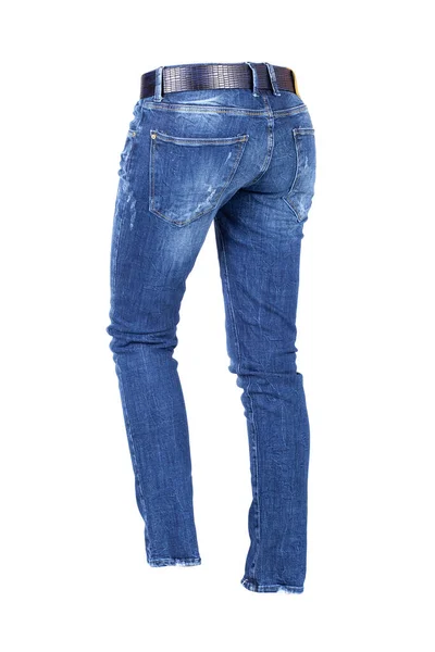 Sexy Frau Blue Jeans Fit Weiblichen Hintern Blauen Jeans Isoliert — Stockfoto