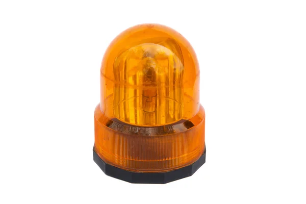 Orange Flashing Light Beacon Isolated White — Stock Photo, Image