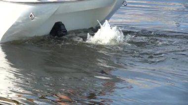 Sürat teknesi motorunu kapat. Yavaş çekim.